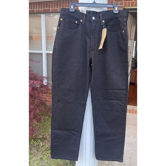 NWT Levi's 550 Men's Straight Jeans 34x31 Black Denim Cotton Relaxed Fit Stretch - Picture 2 of 13